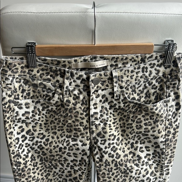 Rich & Skinny Leopard Animal Print Skinny Jeans Mid Rise Size 27 - Picture 4 of 16